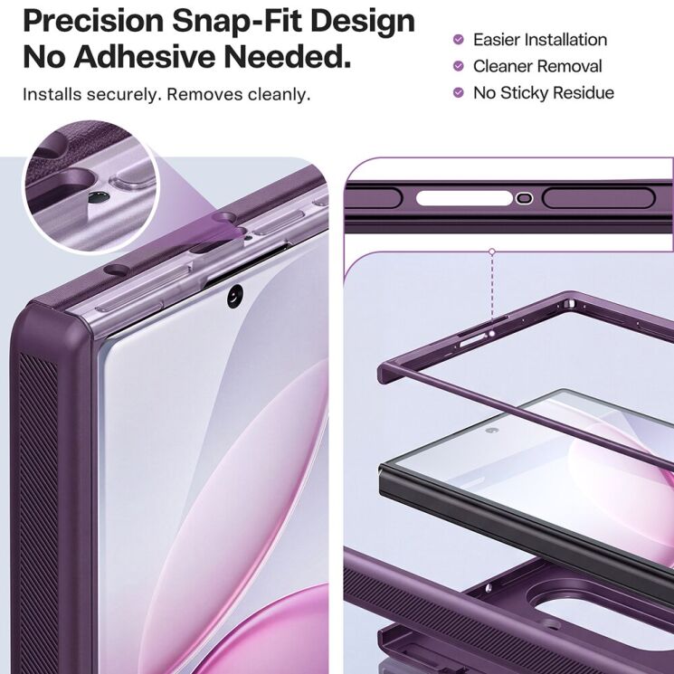 Защитный комплект TORRAS Ostand Q3 Spin with MagSafe (FF) для Samsung Galaxy Fold 8 Ultra - Purple: фото 9 из 9