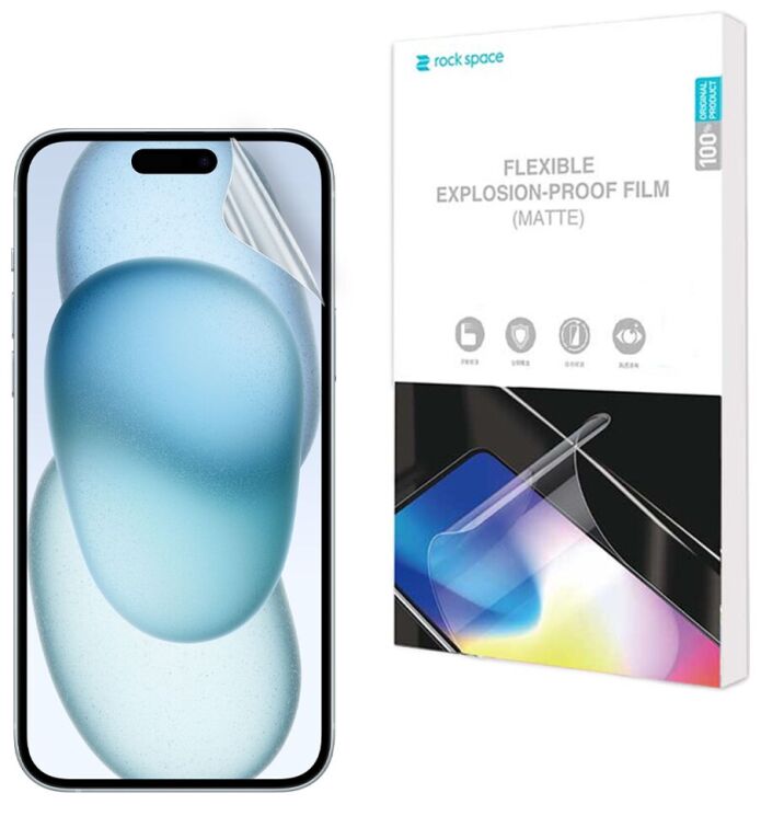 Антиблікова плівка на екран RockSpace Explosion-Proof Matte для Apple iPhone 15 Plus: фото 1 з 8