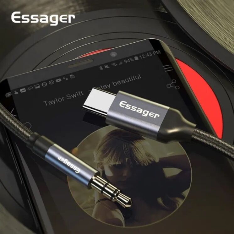 AUX-кабель ESSAGER E02 Type-С to 3.5mm (1m) EZJE02-0G - Grey (982807H) AUX-кабель ESSAGER E02 Type-С to 3.5mm (1m) EZJE02-0G - Grey: фото 2 из 6