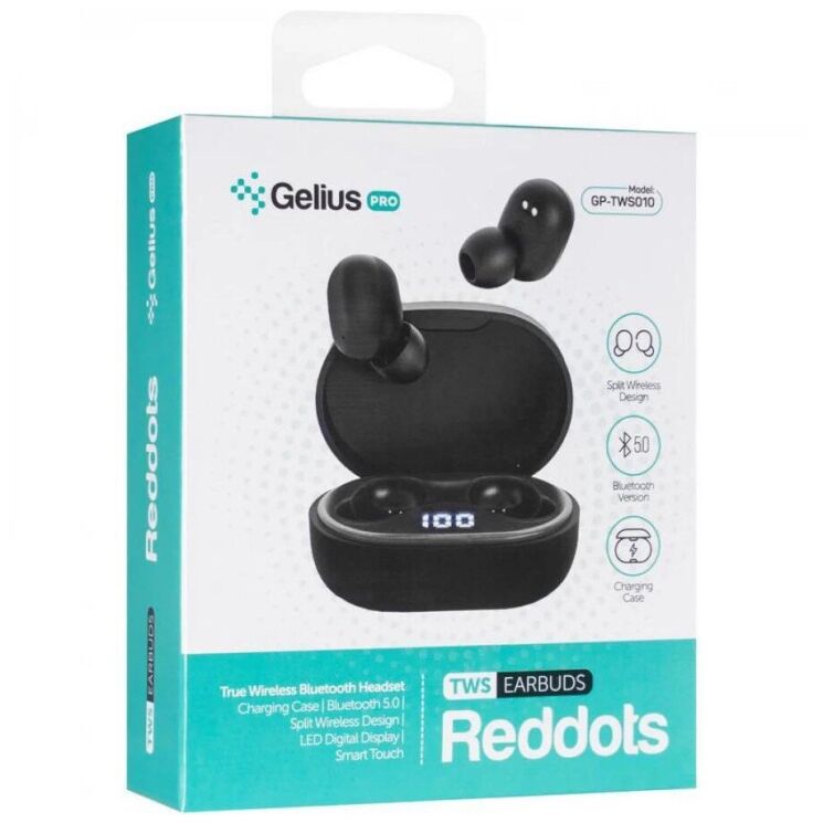 Беспроводные наушники Gelius Pro Reddots TWS Earbuds GP-TWS010 - Black: фото 17 из 25