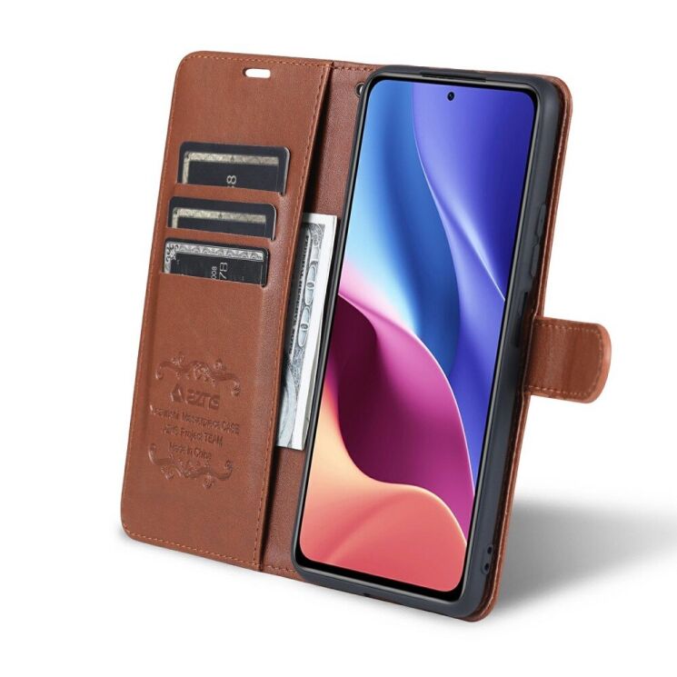 Чехол AZNS Wallet Case для Xiaomi Poco F3 / Redmi K40 / Redmi K40 Pro / Mi 11i - Brown: фото 9 из 12