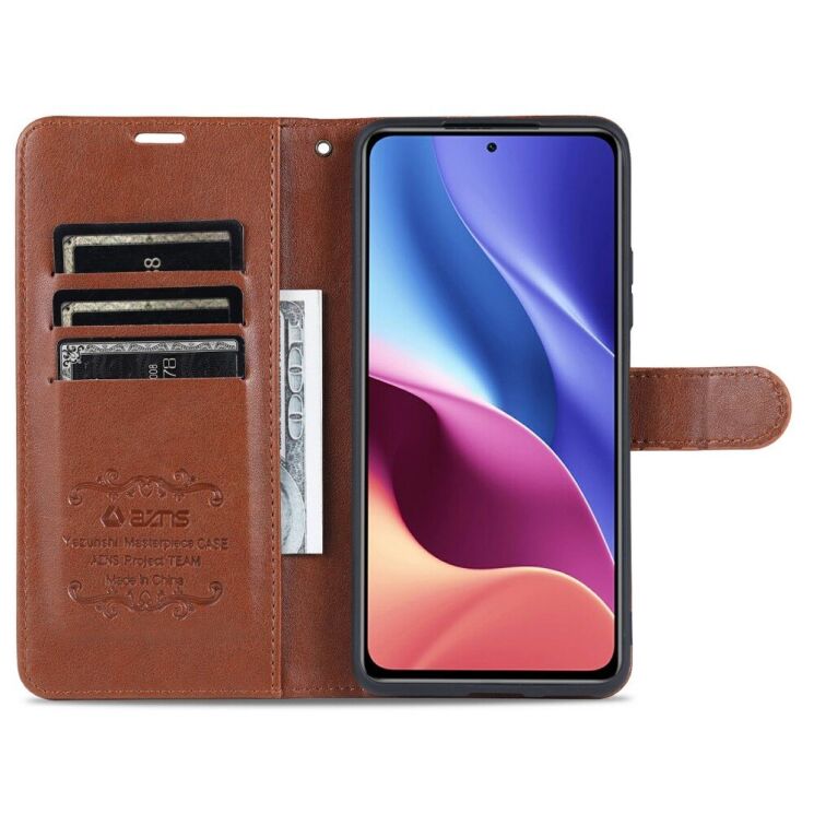 Чехол AZNS Wallet Case для Xiaomi Poco F3 / Redmi K40 / Redmi K40 Pro / Mi 11i - Brown: фото 8 из 12