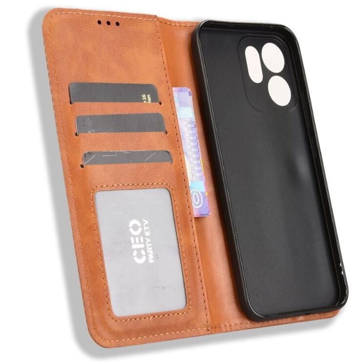 Чохол Deexe Retro Style для OPPO Reno 14 F/FS - Brown: фото 5 з 19