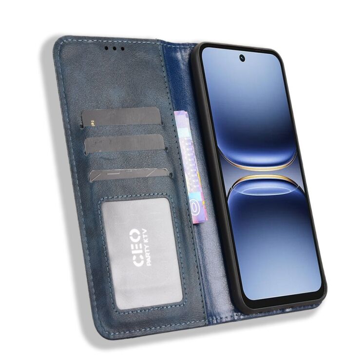 Чохол-книжка Deexe Retro Style для TECNO Spark 40 - Blue: фото 6 з 16