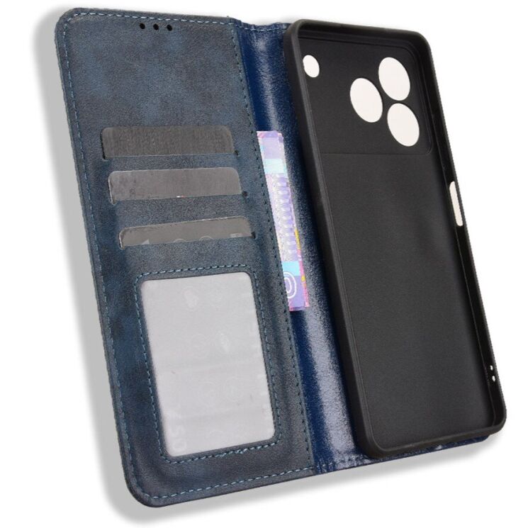 Чехол Deexe Retro Style для ZTE Blade A76 - Blue: фото 5 из 17