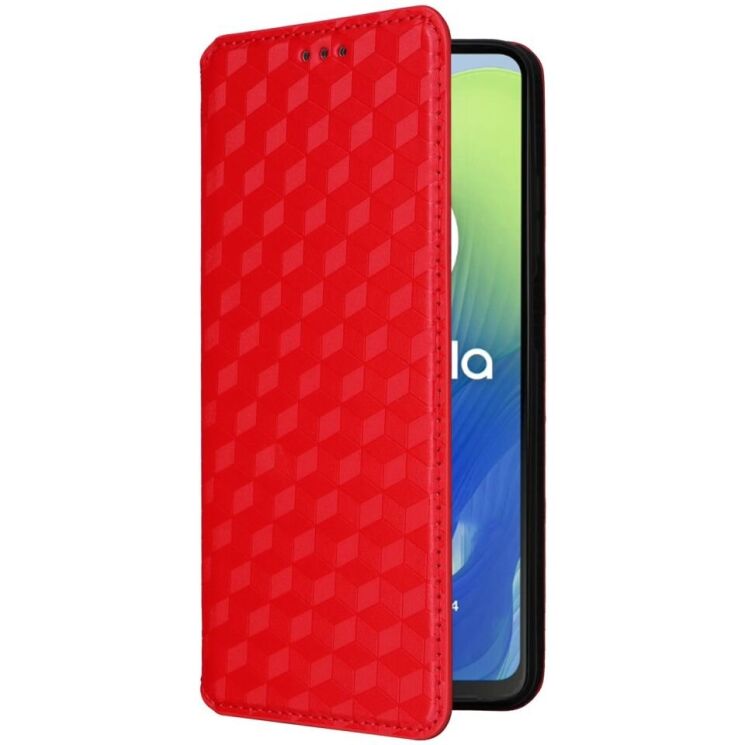 Чохол Deexe Rhombus Book для Motorola Moto G24 / G24 Power / G04 / G04s / E14 - Red: фото 5 з 6