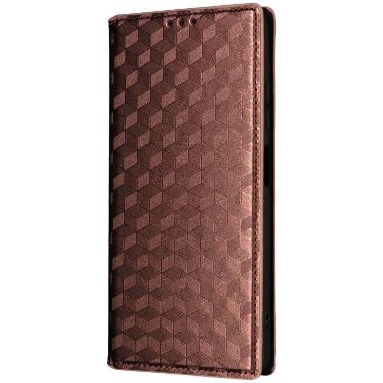 Чехол Deexe Rhombus Book для ZTE Blade A56 - Brown: фото 7 из 10