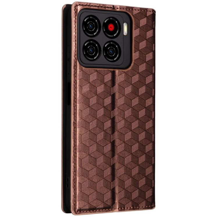 Чехол Deexe Rhombus Book для ZTE Blade A56 - Brown: фото 8 из 10