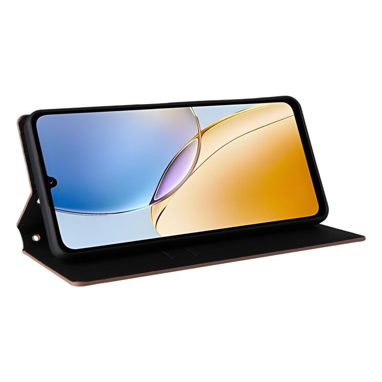 Чехол Deexe Rhombus Book для ZTE Blade A56 - Brown: фото 4 из 10