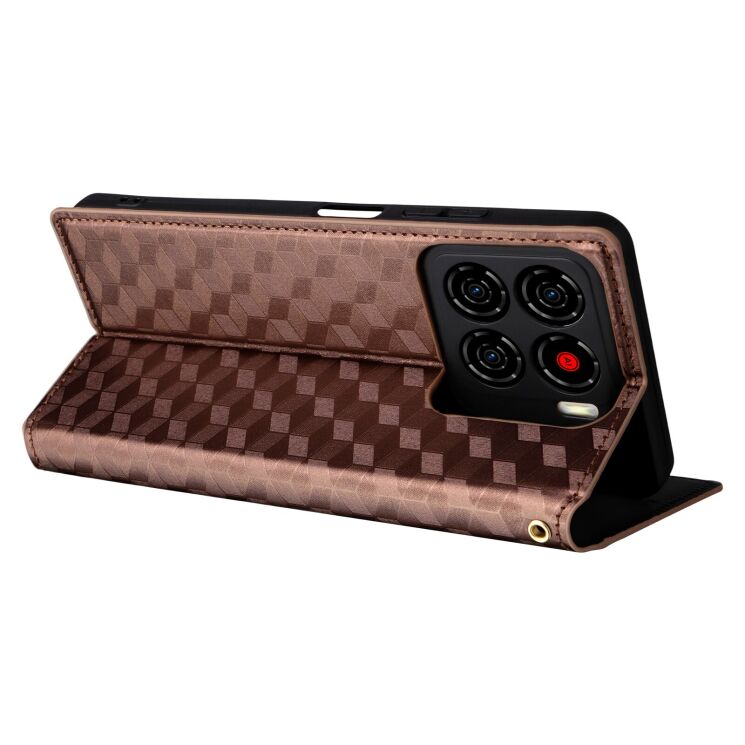 Чехол Deexe Rhombus Book для ZTE Blade A56 - Brown: фото 5 из 10