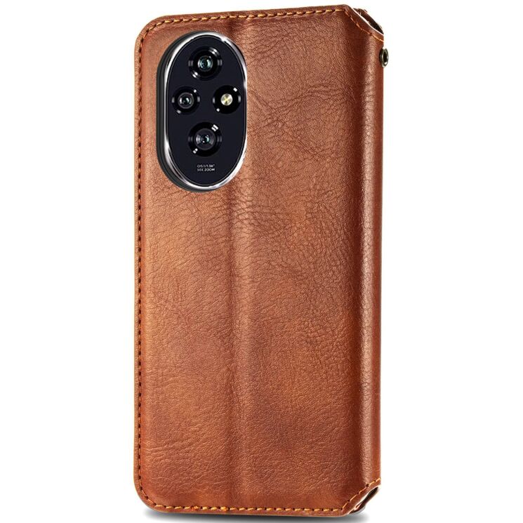 Чехол Deexe Rhombus Wallet для Honor 200 - Brown: фото 5 из 9