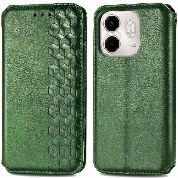Чохол Deexe Rhombus Wallet для Infinix Smart 9 (X6532) - Green: фото 1 з 10