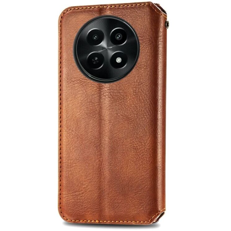 Чехол Deexe Rhombus Wallet для Realme 12 5G - Brown: фото 5 из 6