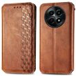 Чехол Deexe Rhombus Wallet для Realme 12 5G - Brown (355911Z)