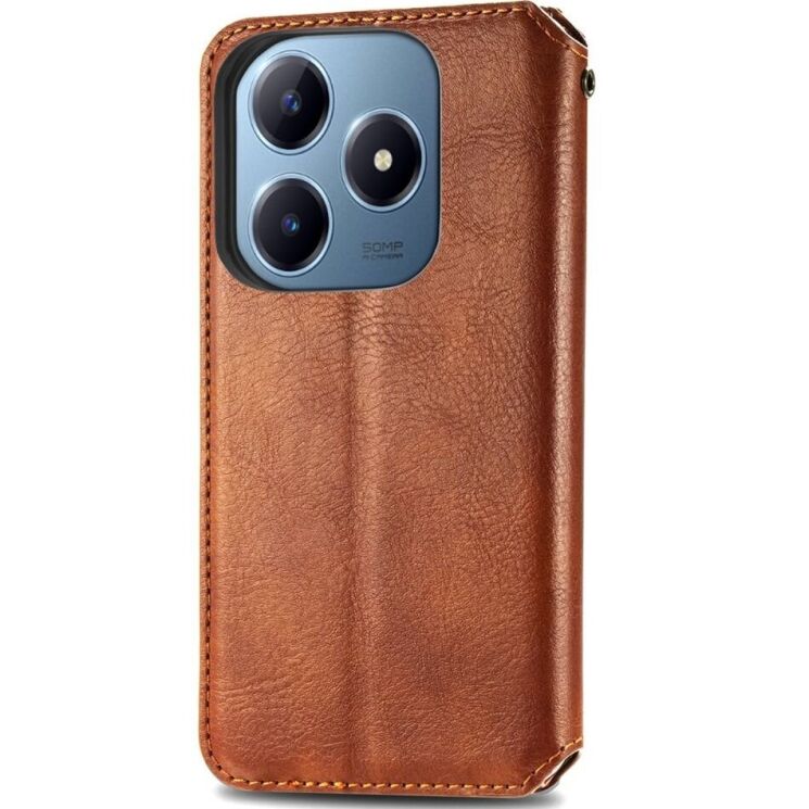 Чехол Deexe Rhombus Wallet для Realme C63 - Brown: фото 5 из 9