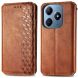 Чехол Deexe Rhombus Wallet для Realme C63 - Brown (359726Z). Фото 1 из 9
