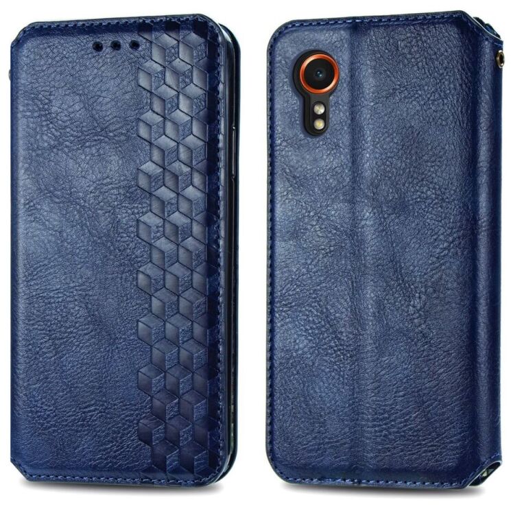 Чохол Deexe Rhombus Wallet для Samsung Galaxy Xcover 7 (G556) - Blue: фото 1 з 11