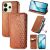 Чехол Deexe Rhombus Wallet для Xiaomi Redmi Note 14 4G - Brown: фото 1 из 10