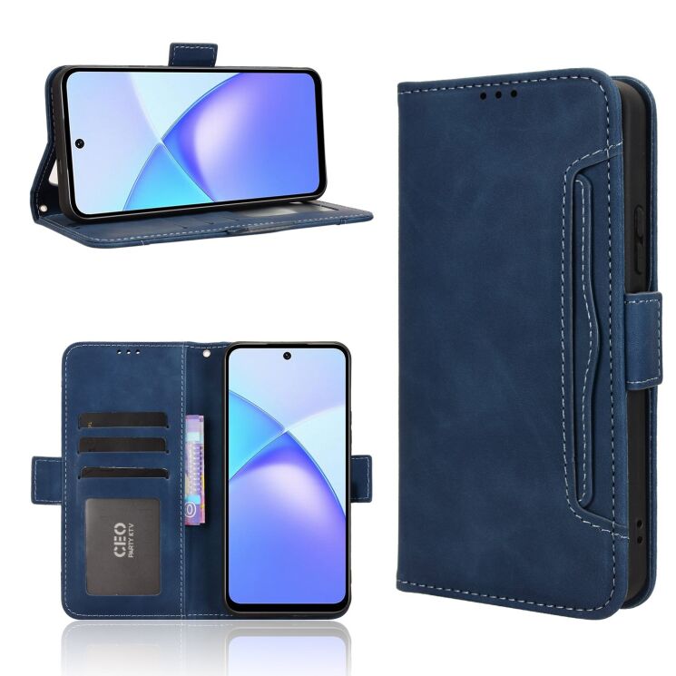 Чохол Deexe Wallet Stand для Infinix Smart 10 Plus - Blue: фото 8 з 14
