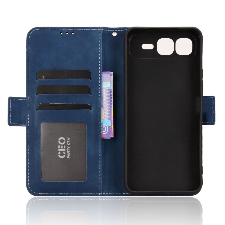 Чохол Deexe Wallet Stand для Infinix Smart 10 Plus - Blue: фото 4 з 14