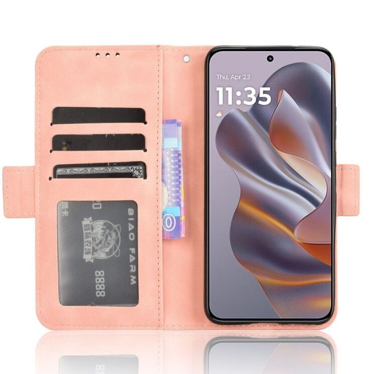 Чехол Deexe Wallet Stand для Motorola Edge 50 Neo - Pink: фото 3 из 7