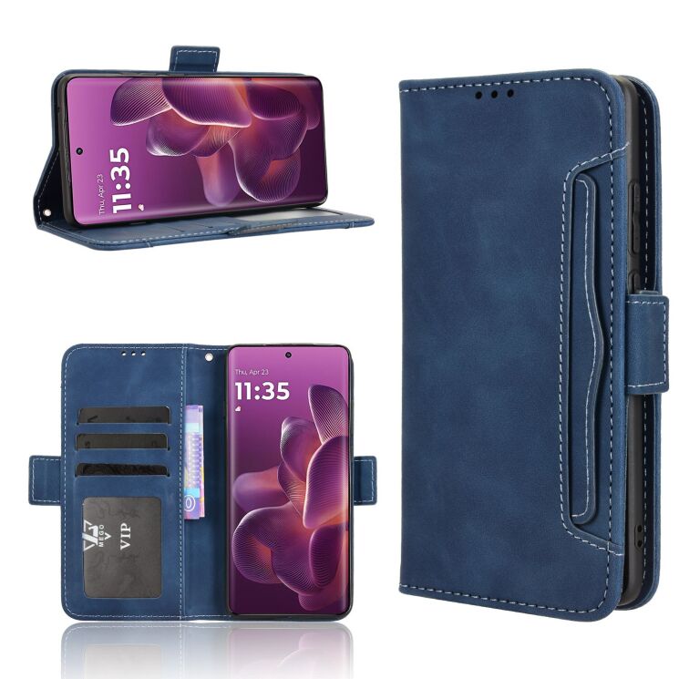 Чохол Deexe Wallet Stand для Motorola Edge 60 Pro - Blue: фото 5 з 9