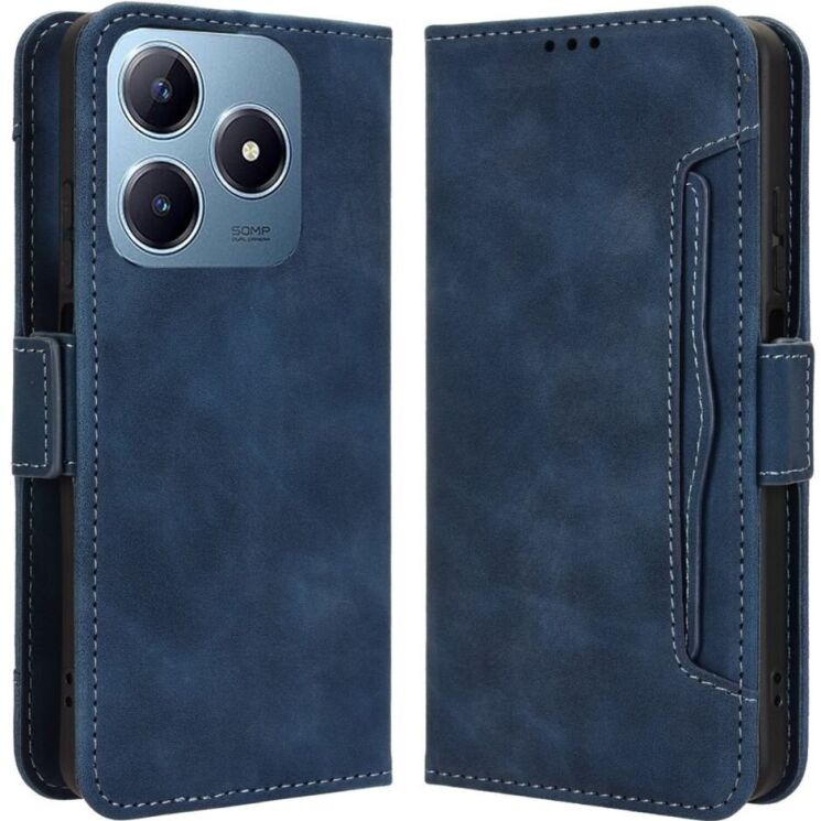 Чехол Deexe Wallet Stand для Realme C63 / C61 / Note 60x - Blue: фото 1 из 7