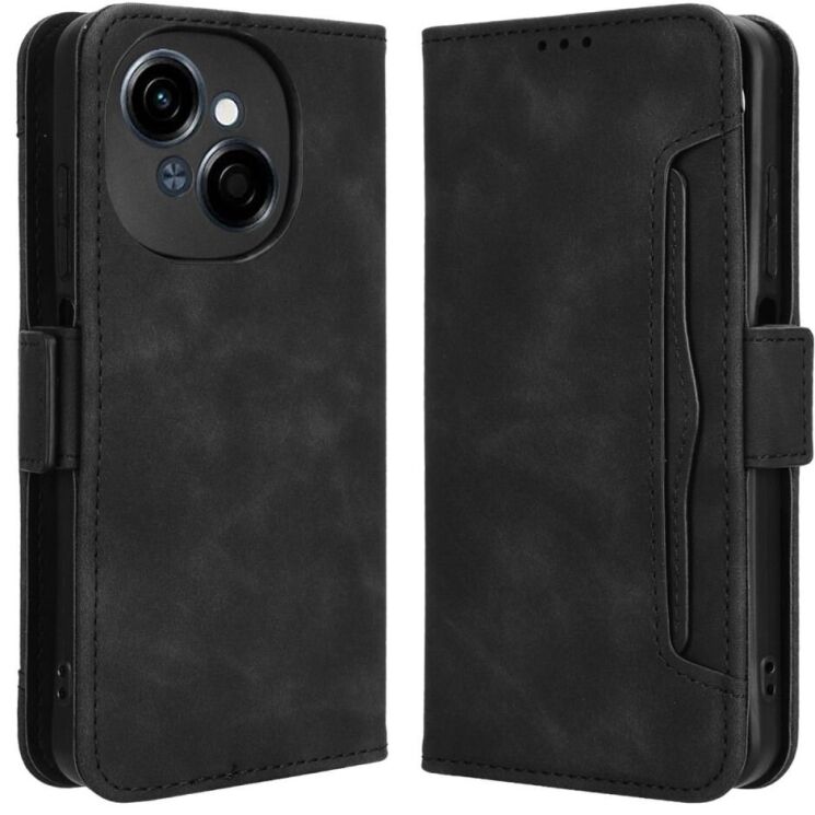 Чехол Deexe Wallet Stand для TECNO Spark Go 1 - Black: фото 1 из 7