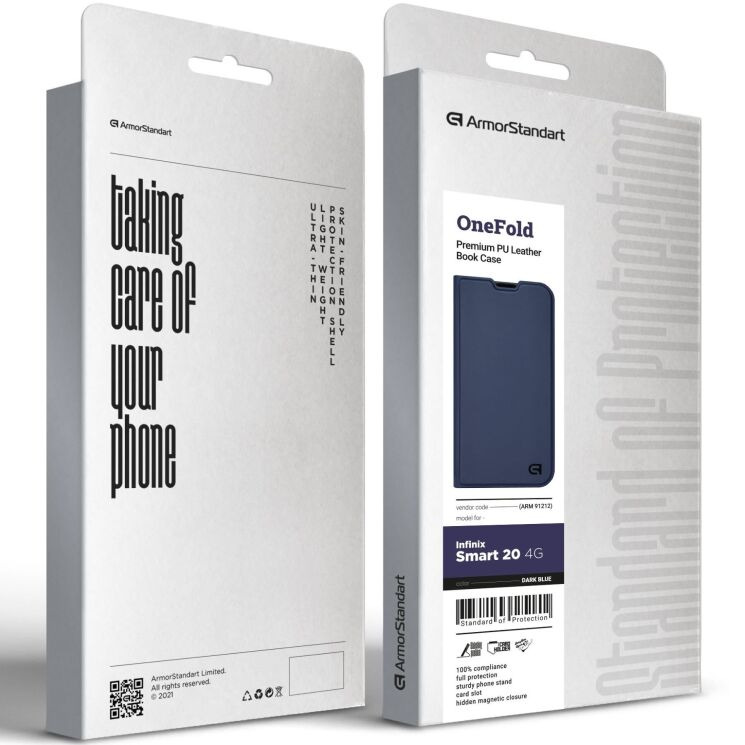 Чехол-книжка ArmorStandart OneFold Case для Infinix Smart 20 - Dark Blue: фото 4 из 7