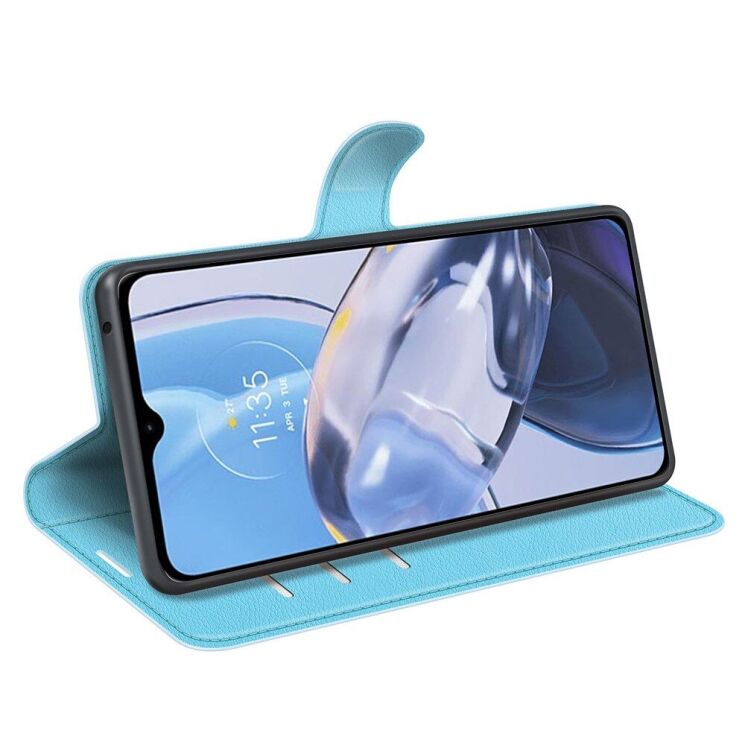 Чохол-книжка Deexe Book Type для Motorola Moto E22 - Blue: фото 3 з 7