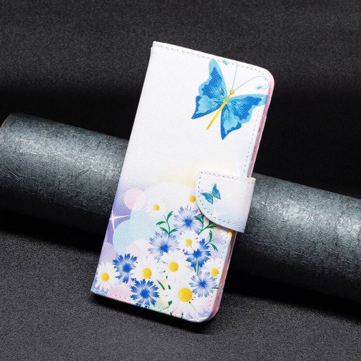 Чехол с рисунком Deexe Color Wallet для Motorola Moto G52 / G82 - Butterfly and Flowers: фото 2 из 8