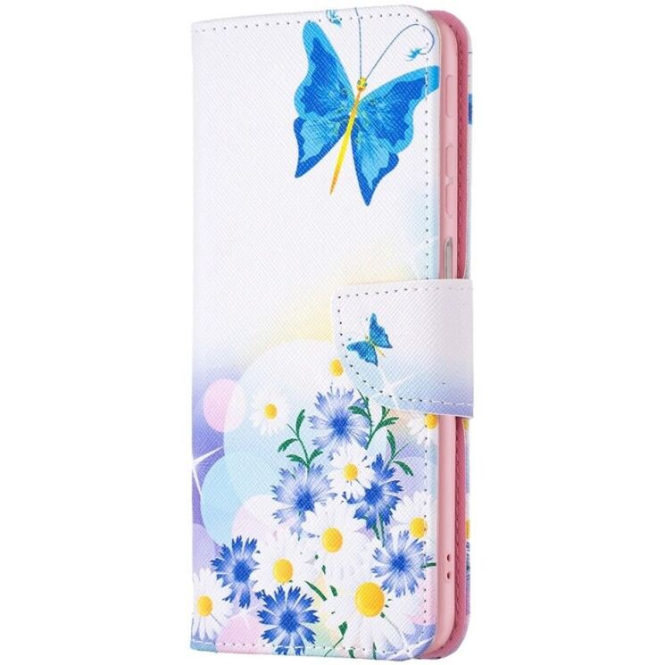 Чехол с рисунком Deexe Color Wallet для Motorola Moto G52 / G82 - Butterfly and Flowers: фото 4 из 8