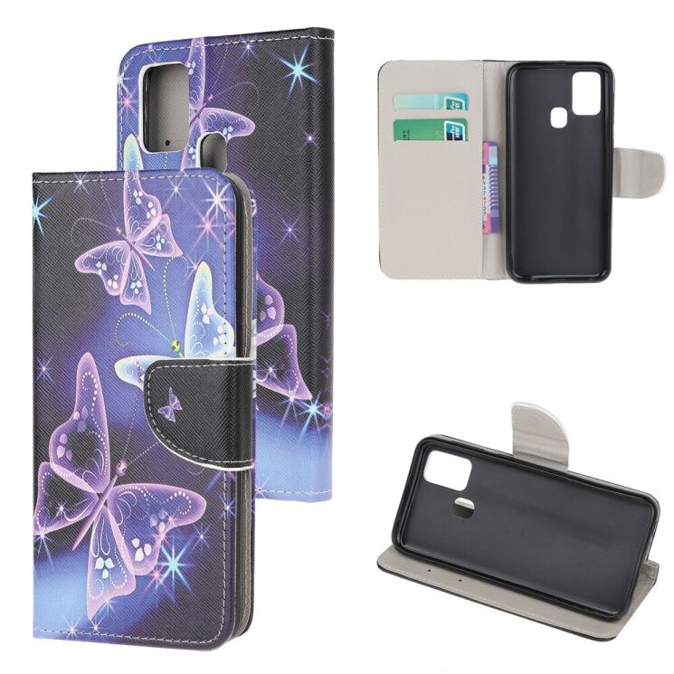 Чехол-книжка Deexe Color Wallet для OnePlus Nord N100 - Purple Butterfly: фото 1 из 6