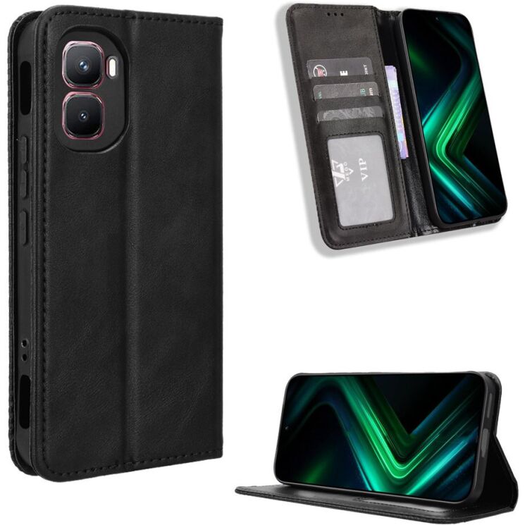 Чехол-книжка Deexe Retro Style для Infinix GT 50 Pro - Black (422402B) Чехол-книжка Deexe Retro Style для Infinix GT 50 Pro - Black: фото 2 из 19