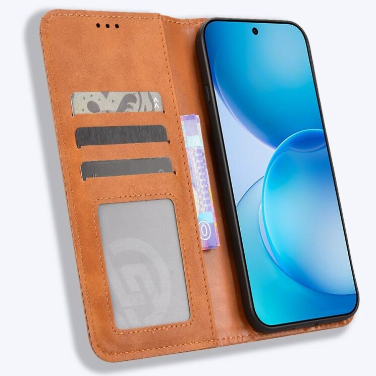 Чехол-книжка Deexe Retro Style для OPPO Reno 16 / 16 Pro - Brown: фото 6 из 18