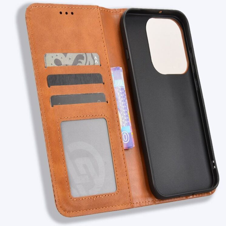 Чехол-книжка Deexe Retro Style для OPPO Reno 16 / 16 Pro - Brown: фото 5 из 18