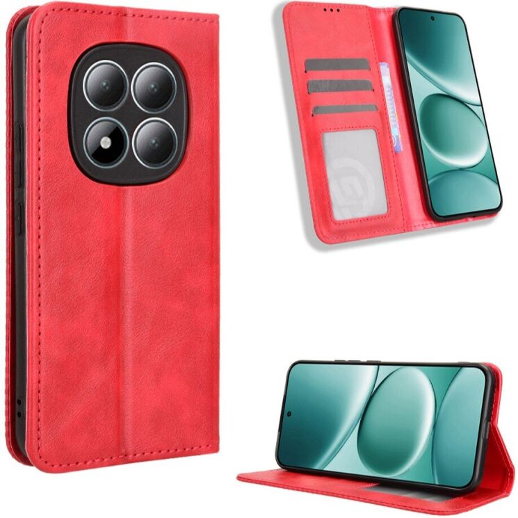 Чохол-книжка Deexe Retro Style для Xiaomi Redmi Note 15 Pro 5G - Red (405013R) Чохол-книжка Deexe Retro Style для Xiaomi Redmi Note 15 Pro 5G - Red: фото 2 з 18