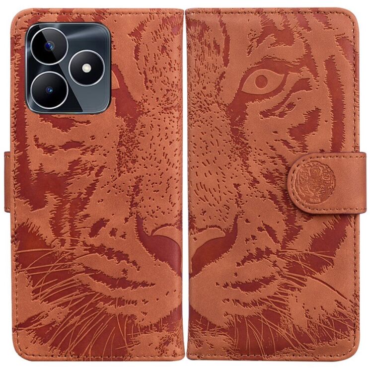 Чехол-книжка Deexe Tiger для Realme C53 / C51 - Brown: фото 1 из 7
