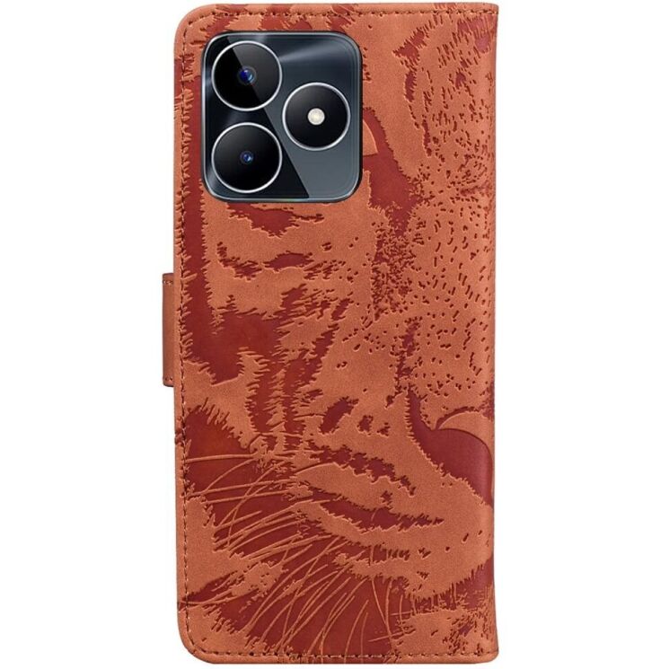Чехол-книжка Deexe Tiger для Realme C53 / C51 - Brown: фото 6 из 7