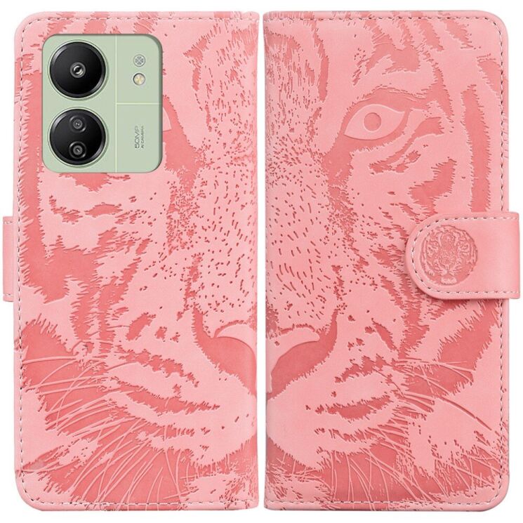Чехол-книжка Deexe Tiger для Xiaomi Redmi 13C / Poco C65 - Pink: фото 1 из 7