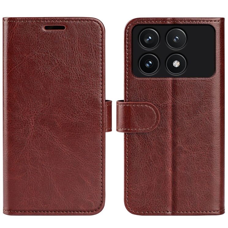 Чехол-книжка Deexe Wallet Style для Xiaomi Poco F6 Pro - Brown: фото 1 из 6