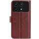 Чехол-книжка Deexe Wallet Style для Xiaomi Poco F6 Pro - Brown (354942Z). Фото 5 из 6
