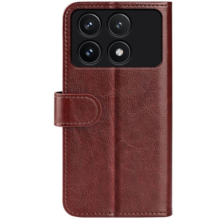 Чехол-книжка Deexe Wallet Style для Xiaomi Poco F6 Pro - Brown: фото 5 из 6