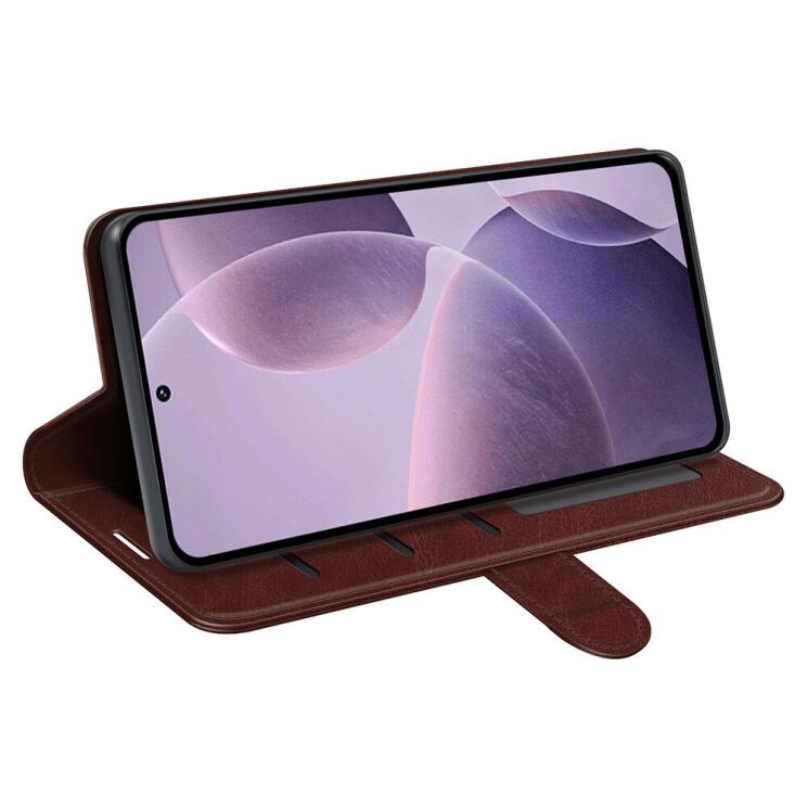 Чехол-книжка Deexe Wallet Style для Xiaomi Poco F6 Pro - Brown: фото 3 из 6
