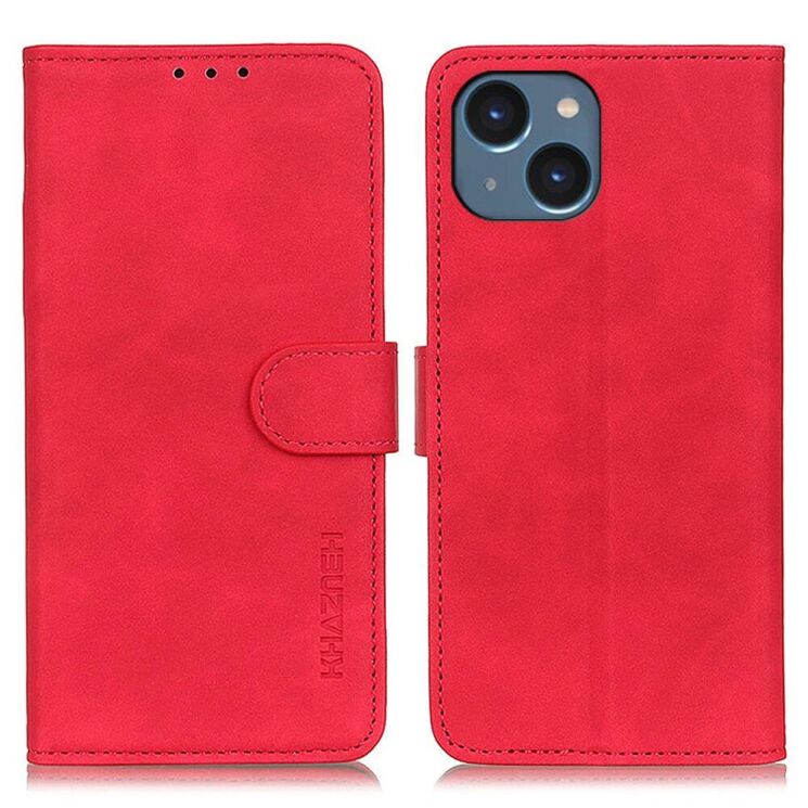 Чехол-книжка KHAZNEH Retro Wallet для Apple iPhone 15 - Red: фото 1 из 9