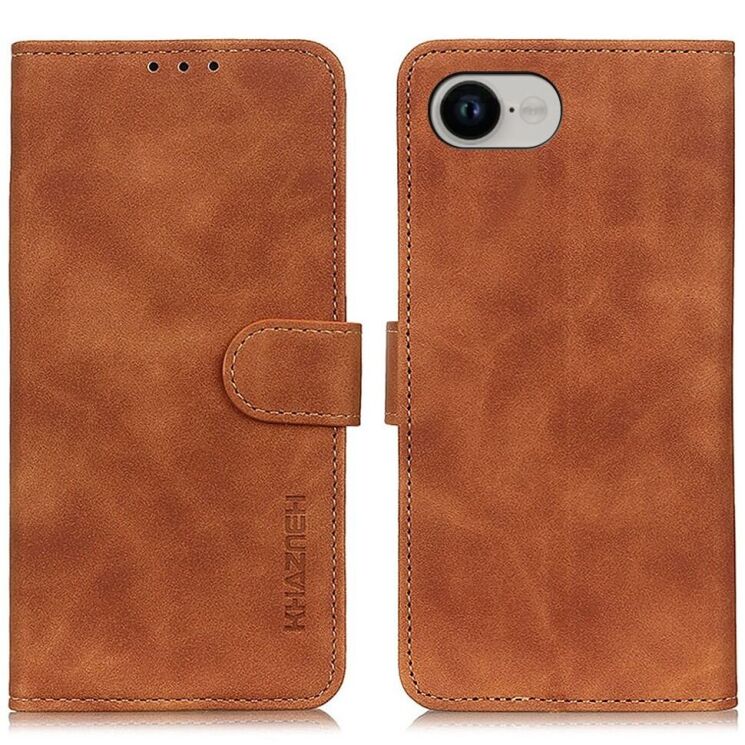 Чохол-книжка KHAZNEH Retro Wallet для Apple iPhone 16e - Brown: фото 1 з 8