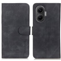Чехол-книжка KHAZNEH Retro Wallet для Xiaomi Poco F7 - Black: фото 1 из 8