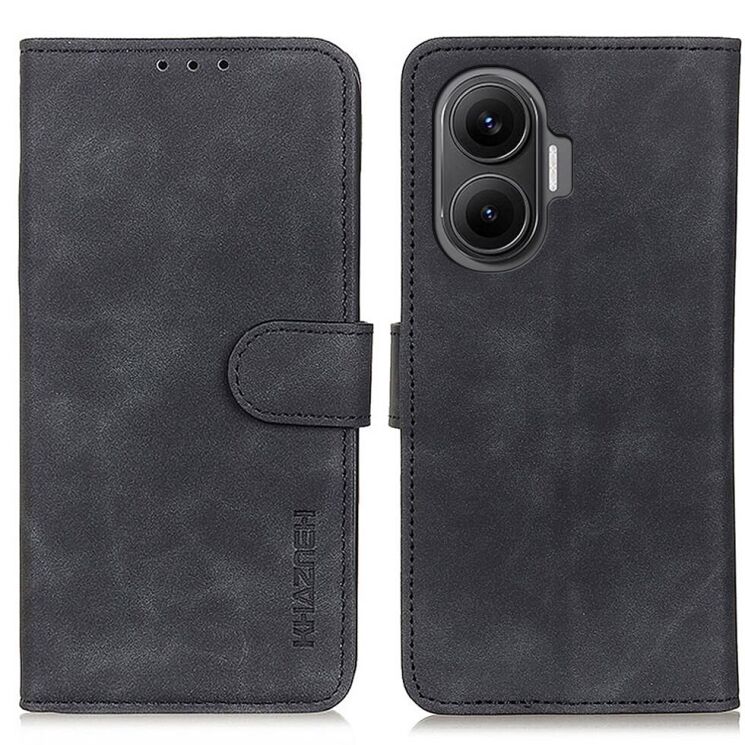Чохол-книжка KHAZNEH Retro Wallet для Xiaomi Poco F7 - Black: фото 1 з 8