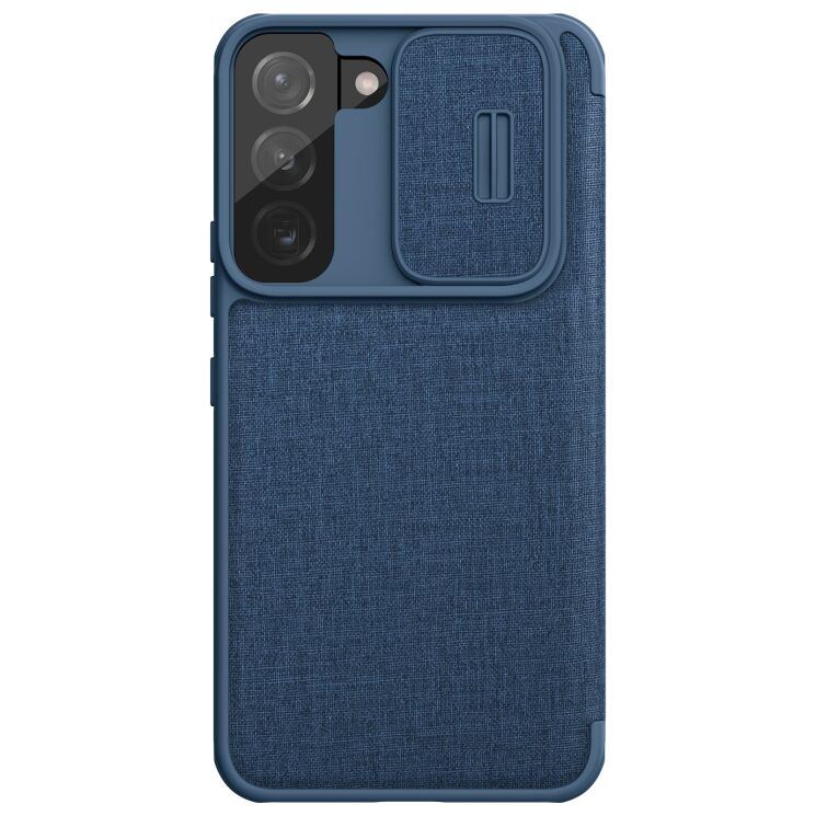 Чехол-книжка с защитой камеры NILLKIN Qin Pro для Samsung Galaxy S22 (S901) - Blue: фото 2 из 5
