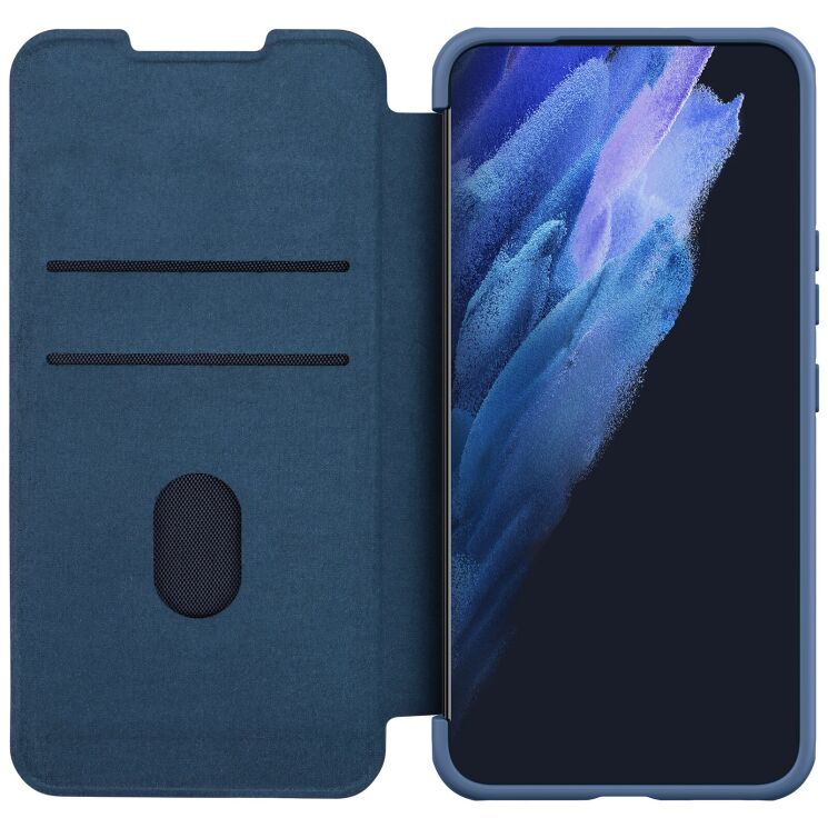 Чехол-книжка с защитой камеры NILLKIN Qin Pro для Samsung Galaxy S22 (S901) - Blue: фото 5 из 5